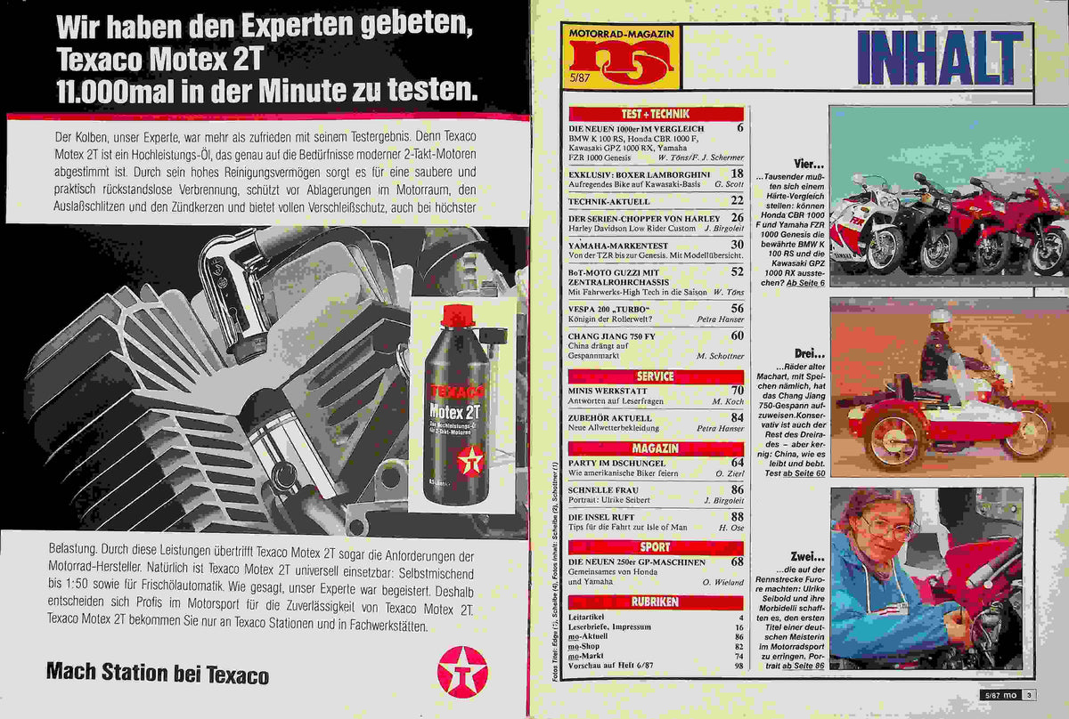 Inhaltsverzeichnis MO Magazin 04/1987