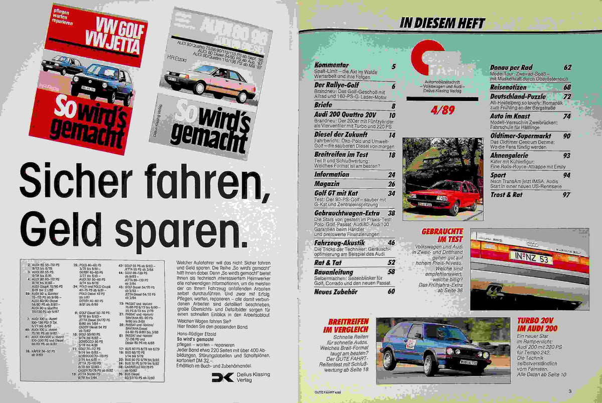 Inhaltsverzeichnis Gute Fahrt 04/1989