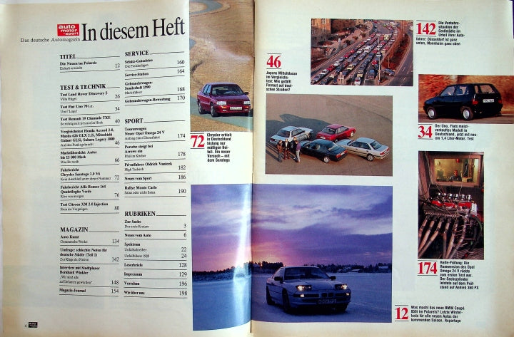 Inhaltsverzeichnis Auto Motor und Sport 04/1990