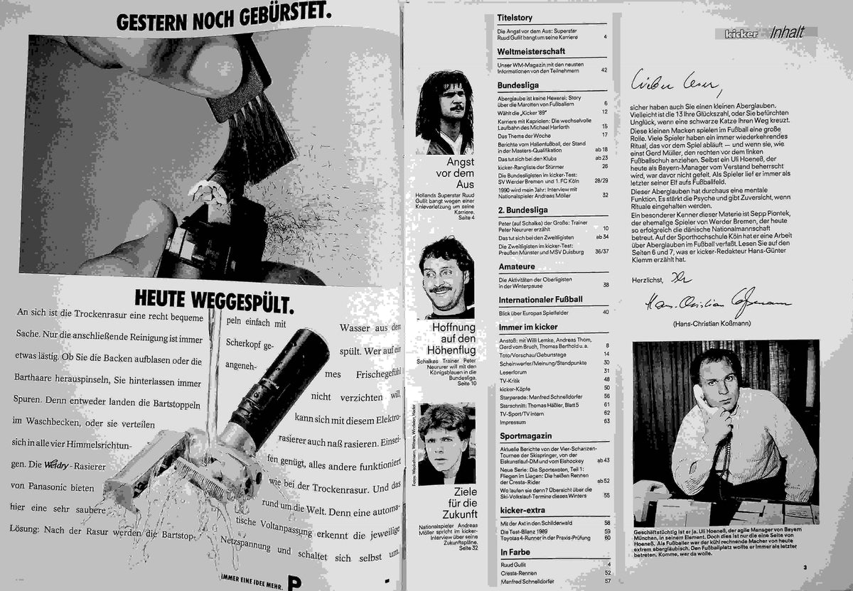 Inhaltsverzeichnis Kicker 04/1990
