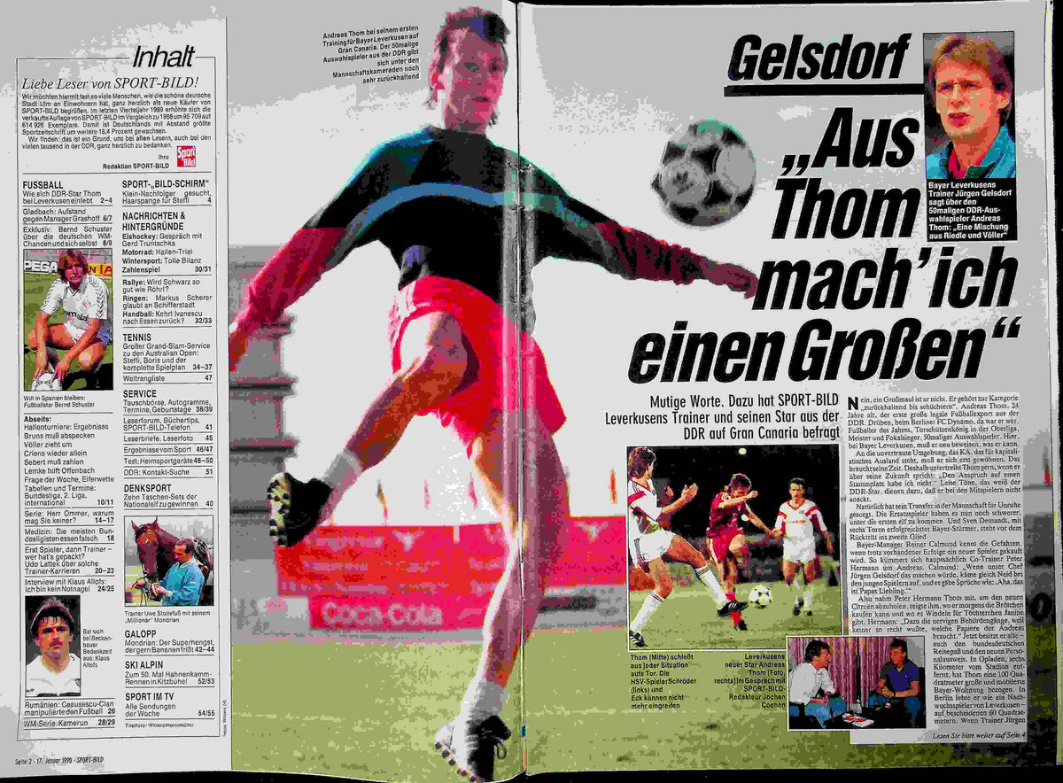 Inhaltsverzeichnis Sport Bild 04/1990