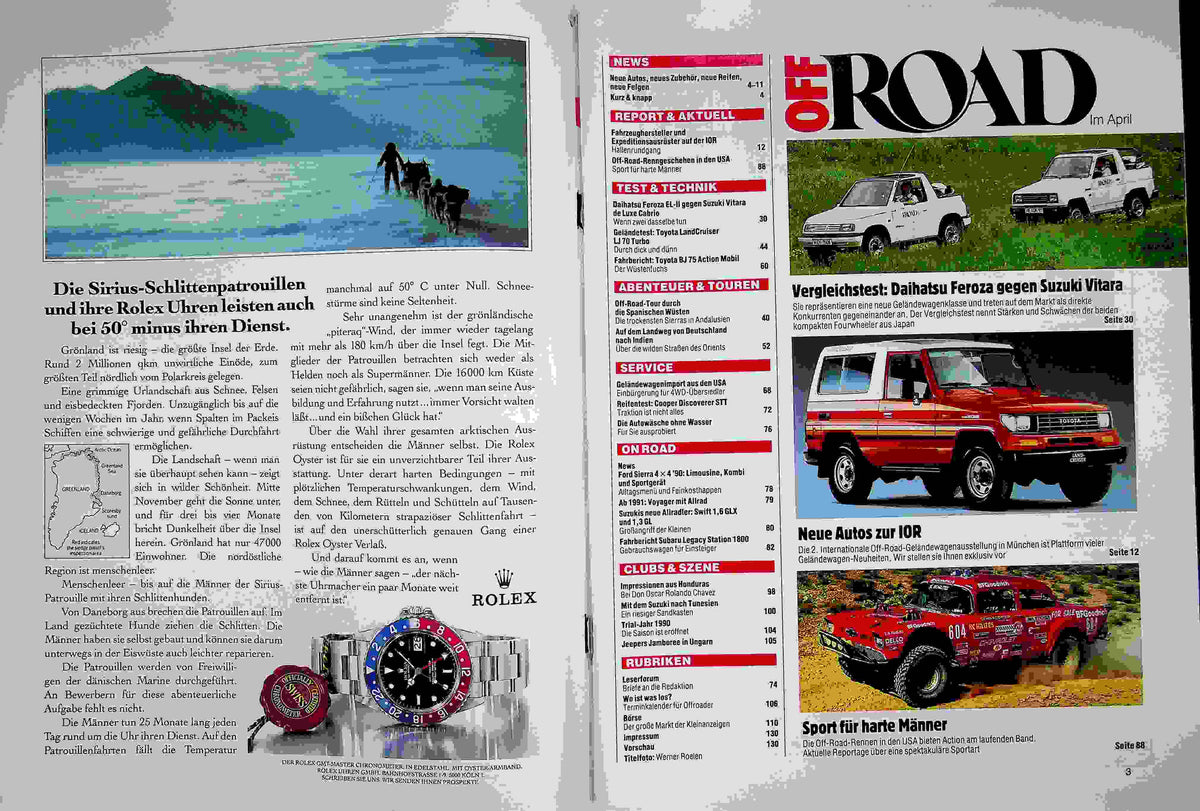 Inhaltsverzeichnis Offroad 04/1990