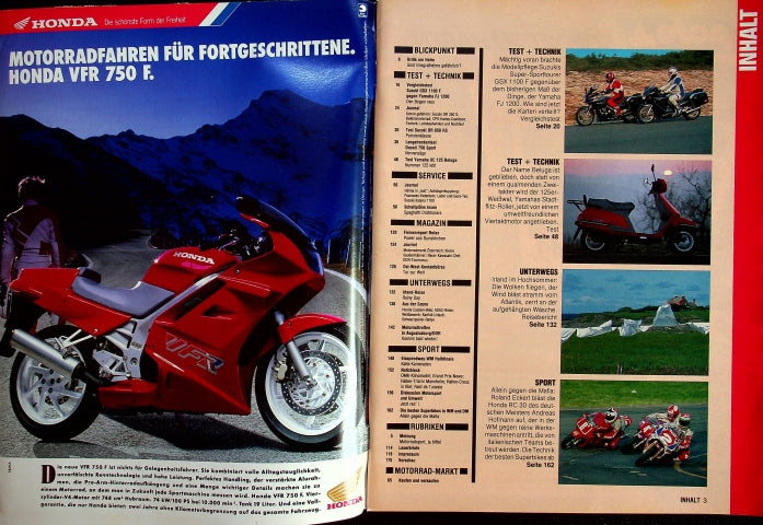 Inhaltsverzeichnis Motorrad 04/1990