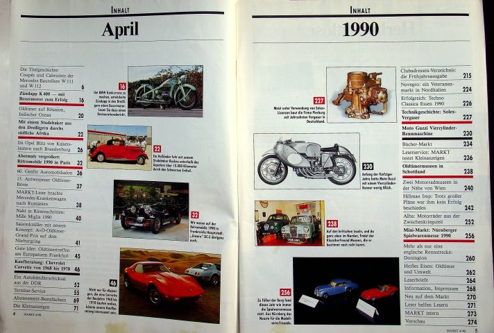 Inhaltsverzeichnis Oldtimer Markt 04/1990