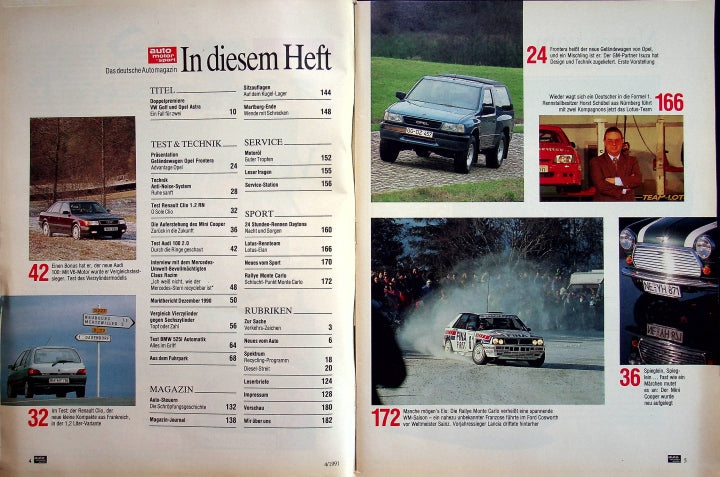Inhaltsverzeichnis Auto Motor und Sport 04/1991