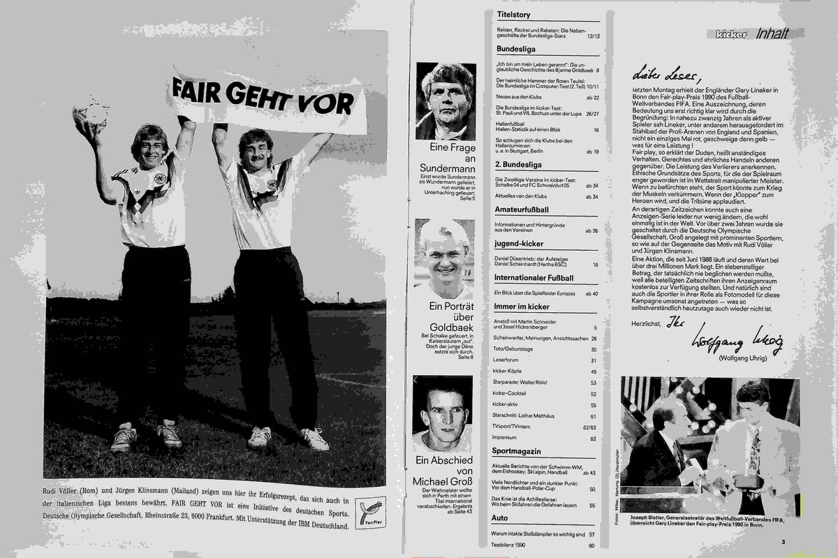Inhaltsverzeichnis Kicker 04/1991