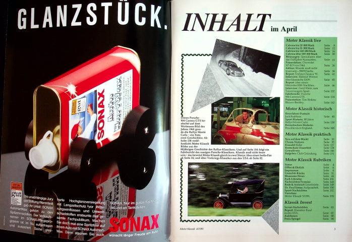 Inhaltsverzeichnis Motor Klassik 04/1991