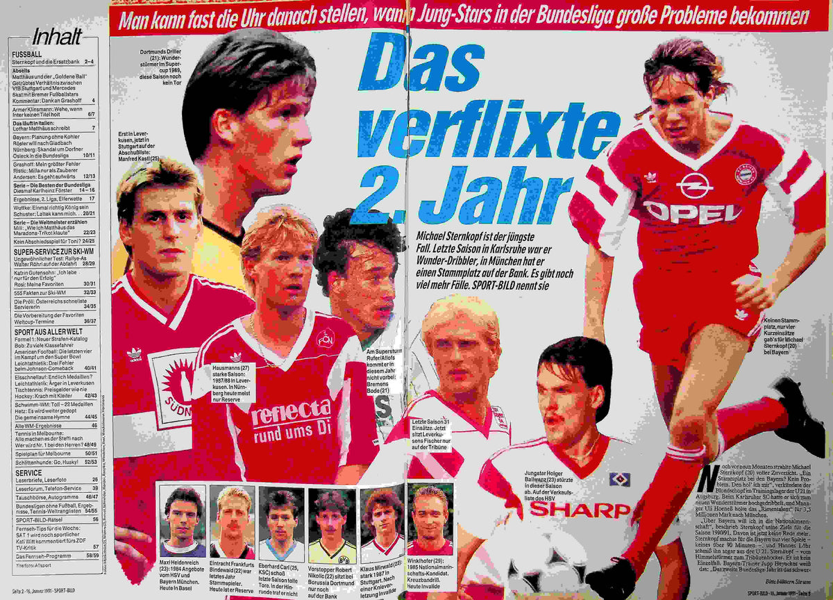 Inhaltsverzeichnis Sport Bild 04/1991