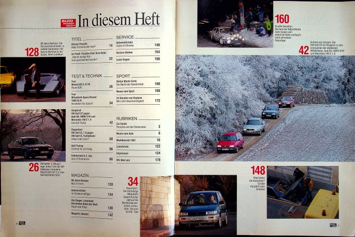 Inhaltsverzeichnis Auto Motor und Sport 04/1992