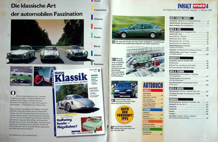 Inhaltsverzeichnis MOT 04/1992