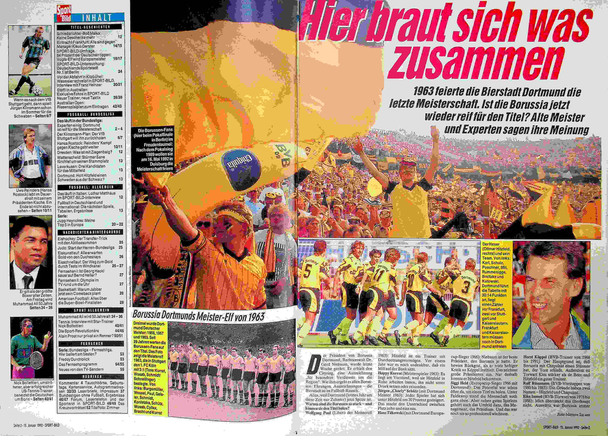 Inhaltsverzeichnis Sport Bild 04/1992