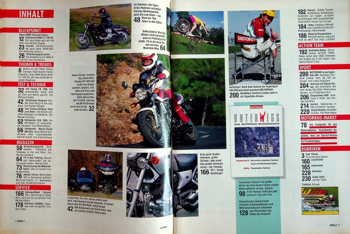 Inhaltsverzeichnis Motorrad 04/1993