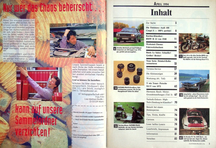 Inhaltsverzeichnis Oldtimer Praxis 04/1994