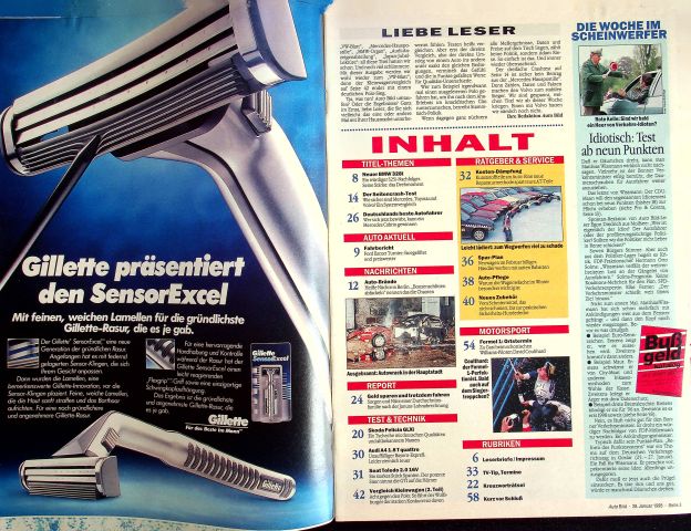Inhaltsverzeichnis Auto Bild 04/1995