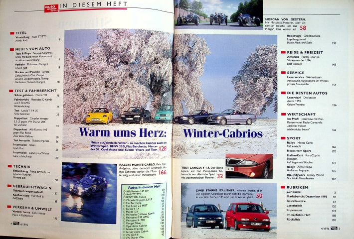 Inhaltsverzeichnis Auto Motor und Sport 04/1996