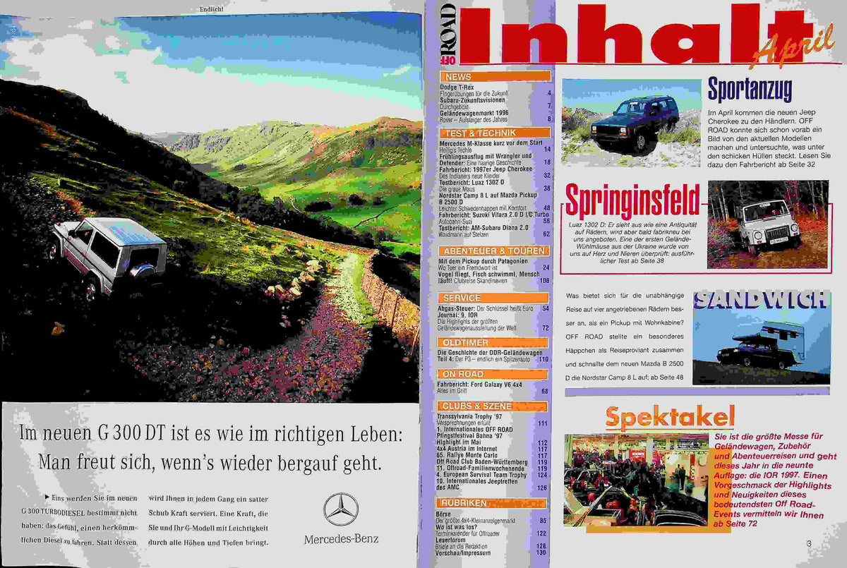 Inhaltsverzeichnis Offroad 04/1997