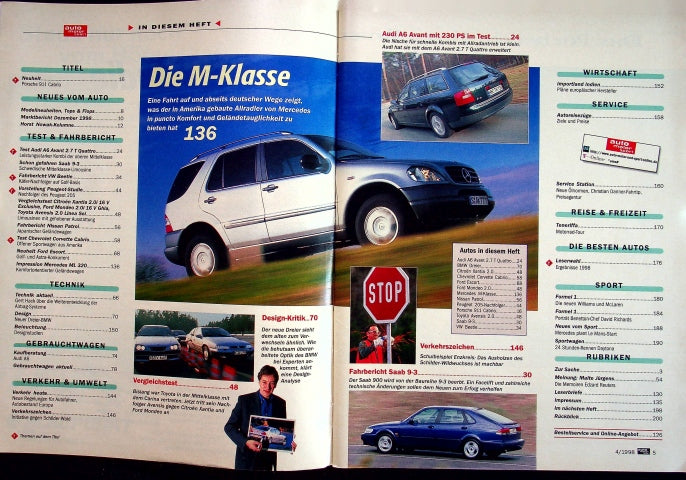 Inhaltsverzeichnis Auto Motor und Sport 04/1998