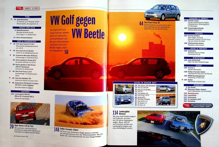 Inhaltsverzeichnis Auto Motor und Sport 04/1999