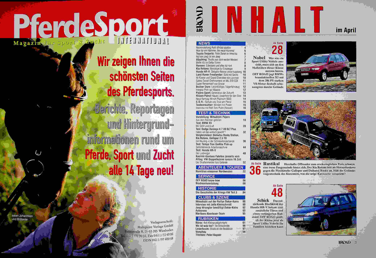 Inhaltsverzeichnis Offroad 04/2000
