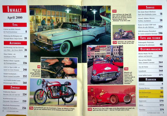 Inhaltsverzeichnis Oldtimer Markt 04/2000