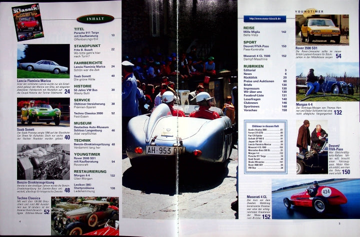 Inhaltsverzeichnis Motor Klassik 04/2000