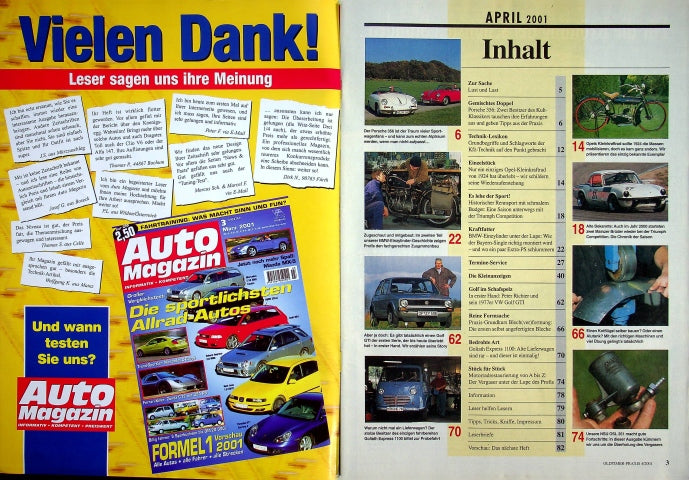Inhaltsverzeichnis Oldtimer Praxis 04/2001