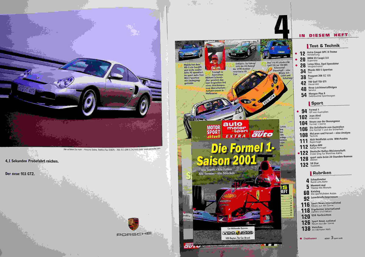 Inhaltsverzeichnis Sport Auto 04/2001