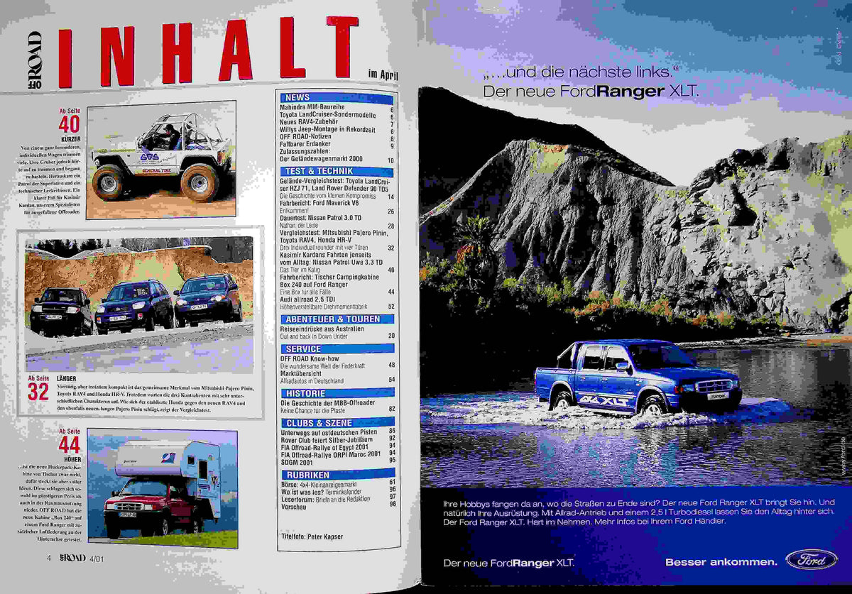 Inhaltsverzeichnis Offroad 04/2001