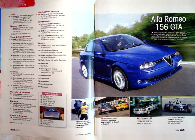 Inhaltsverzeichnis Auto Motor und Sport 04/2002