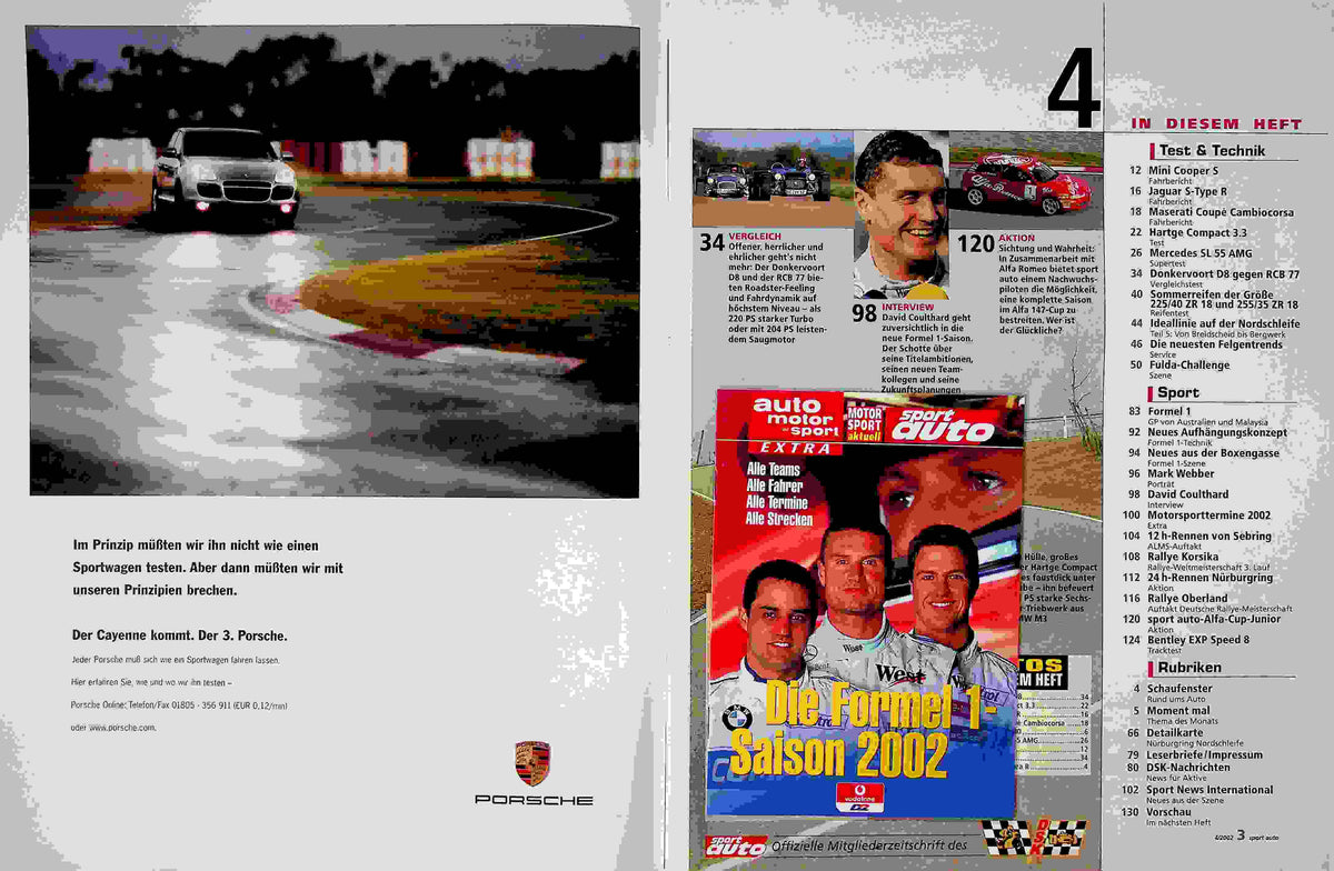 Inhaltsverzeichnis Sport Auto 04/2002
