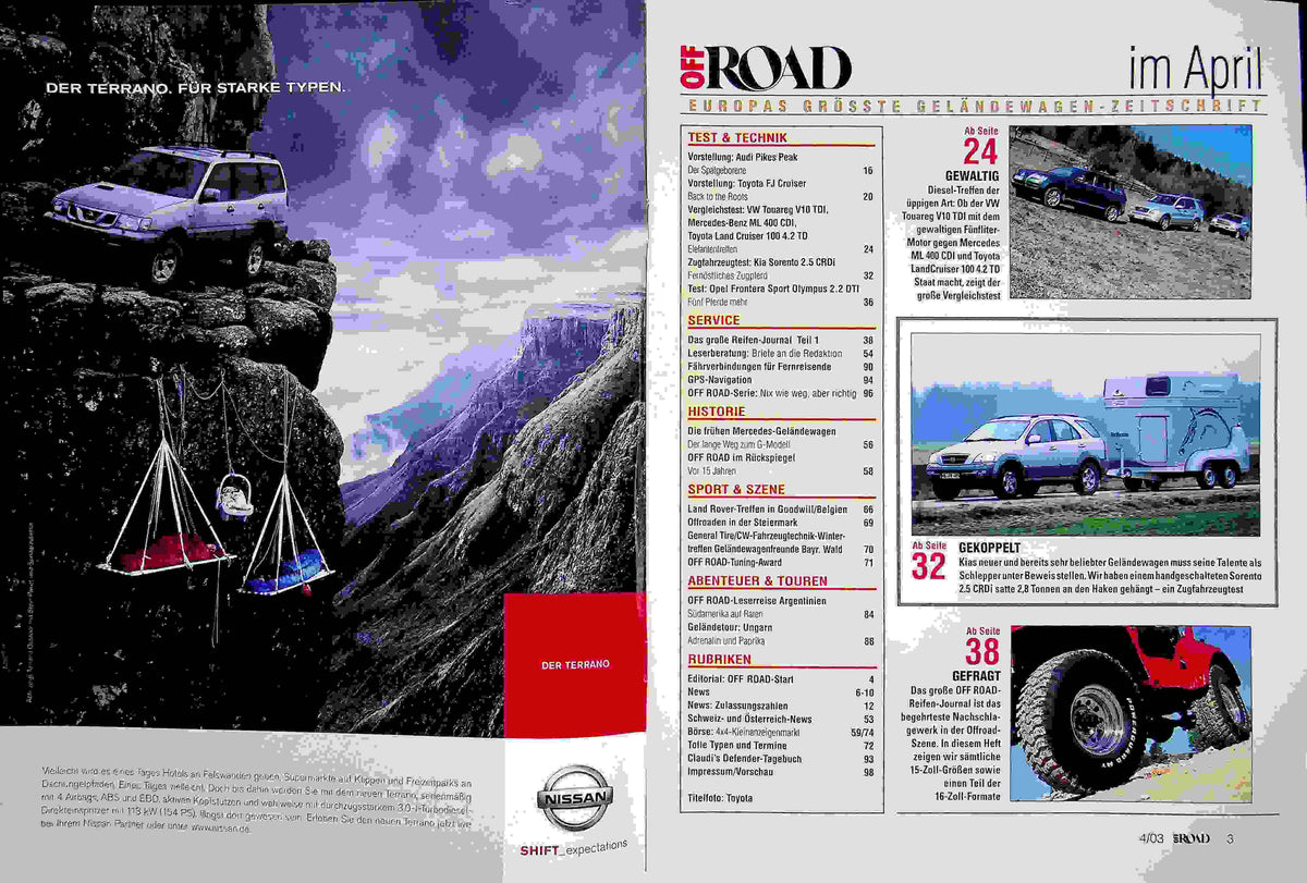 Inhaltsverzeichnis Offroad 04/2003