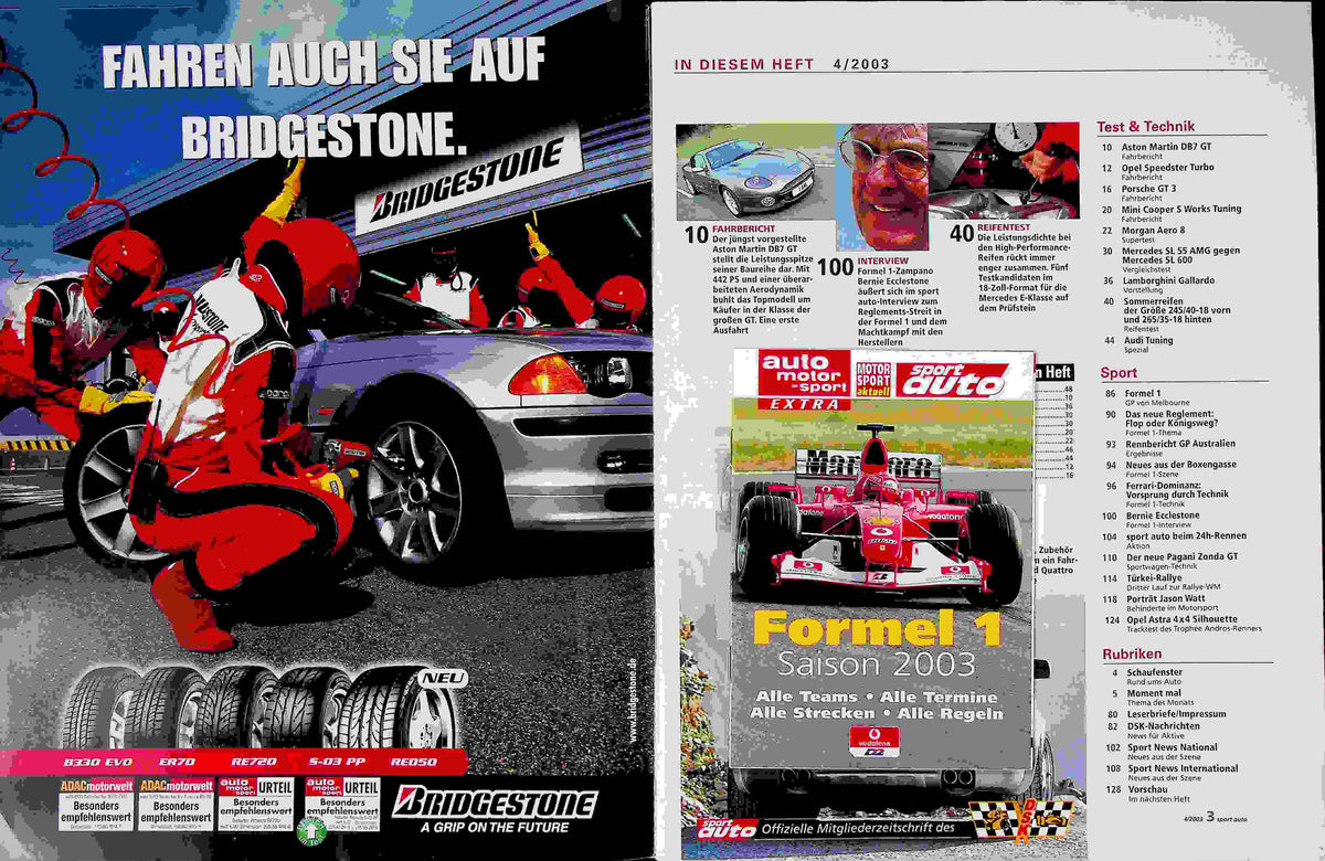 Inhaltsverzeichnis Sport Auto 04/2003