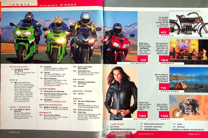 Inhaltsverzeichnis Motorrad 04/2003