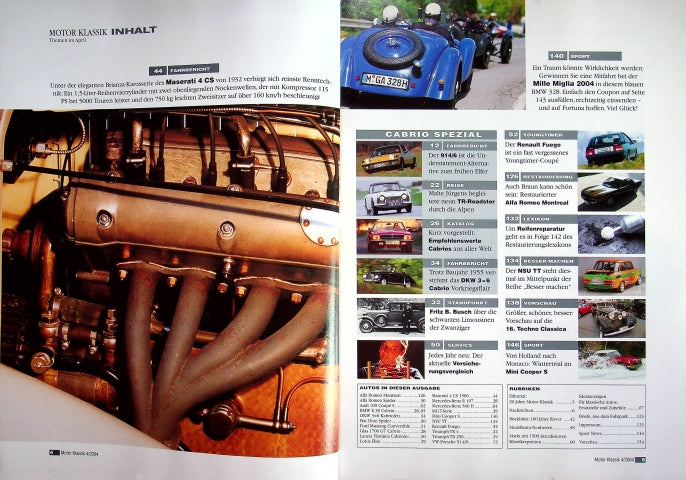 Inhaltsverzeichnis Motor Klassik 04/2004