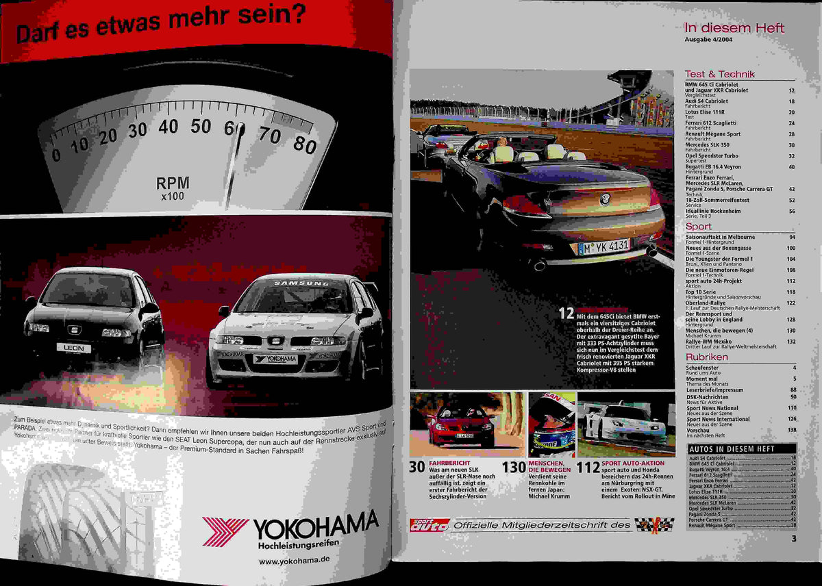 Inhaltsverzeichnis Sport Auto 04/2004