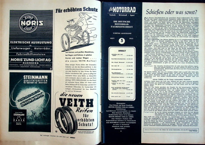 Inhaltsverzeichnis Motorrad 05/1952