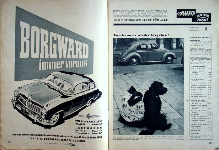Inhaltsverzeichnis Auto Motor und Sport 05/1953