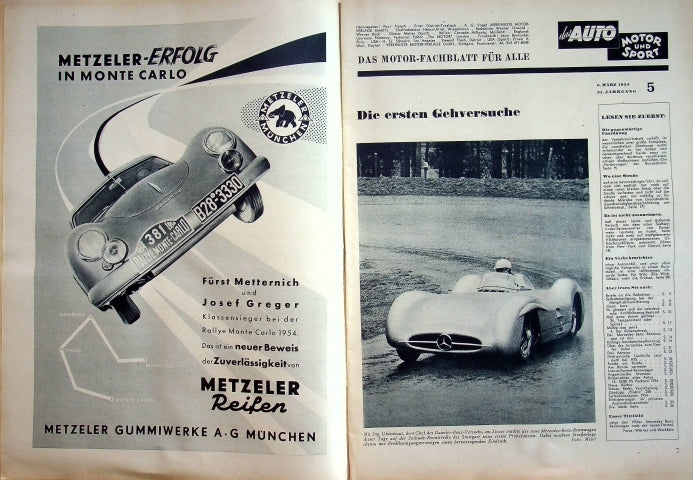 Inhaltsverzeichnis Auto Motor und Sport 05/1954