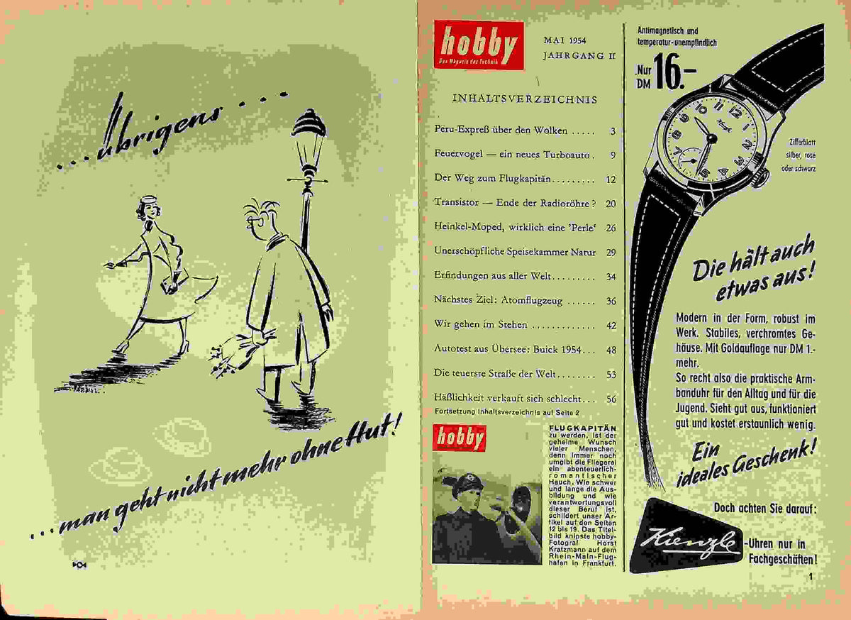 Inhaltsverzeichnis Hobby 05/1954