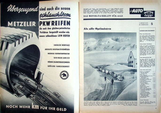 Inhaltsverzeichnis Auto Motor und Sport 05/1955