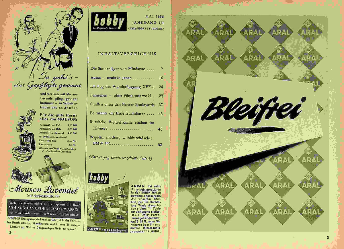 Inhaltsverzeichnis Hobby 05/1955
