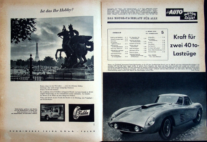Inhaltsverzeichnis Auto Motor und Sport 05/1956