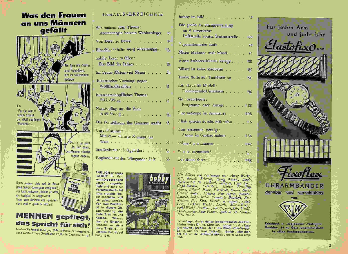 Inhaltsverzeichnis Hobby 05/1957