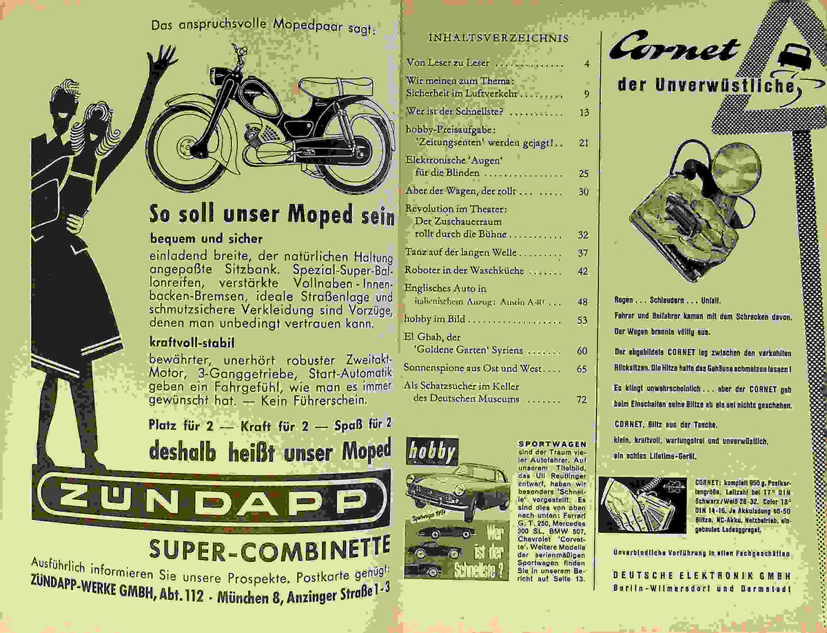 Inhaltsverzeichnis Hobby 05/1959