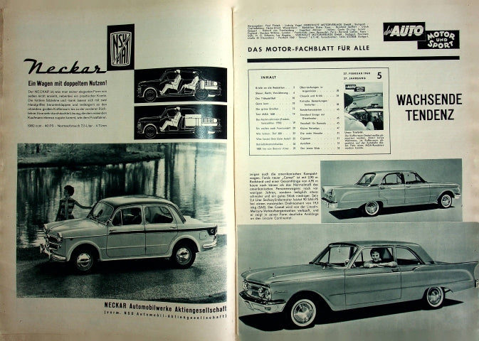Inhaltsverzeichnis Auto Motor und Sport 05/1960