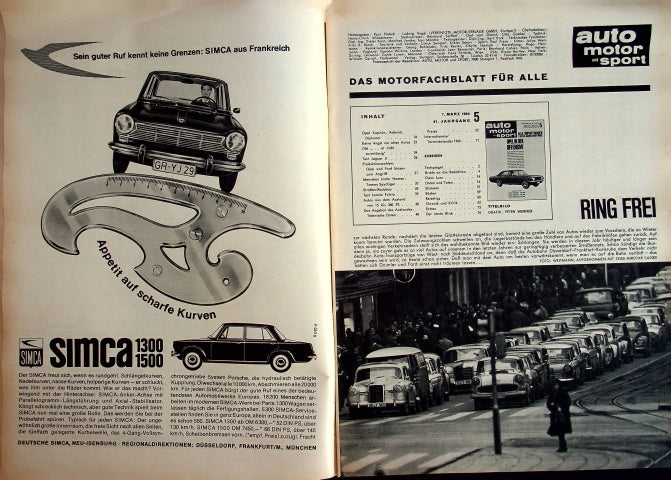 Inhaltsverzeichnis Auto Motor und Sport 05/1964