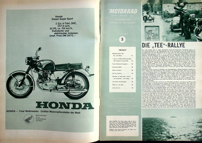 Inhaltsverzeichnis Motorrad 05/1964