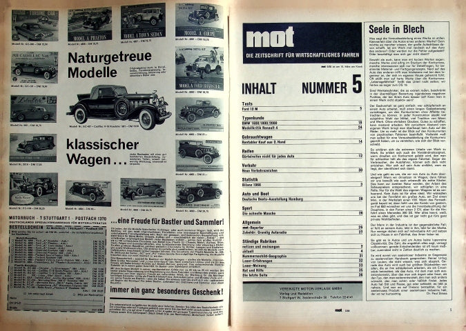 Inhaltsverzeichnis MOT 05/1966