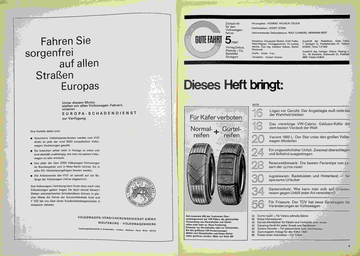 Inhaltsverzeichnis Gute Fahrt 05/1967