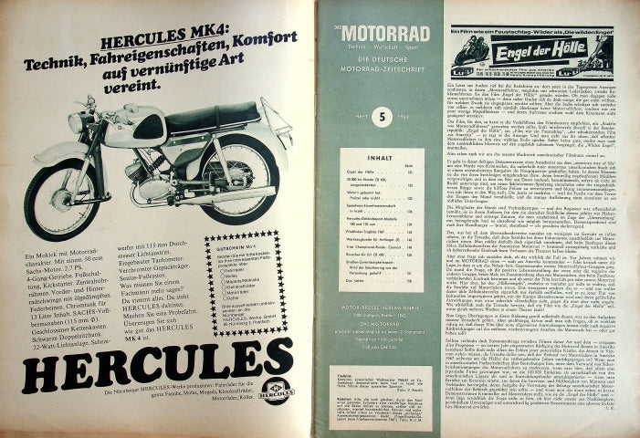 Inhaltsverzeichnis Motorrad 05/1968